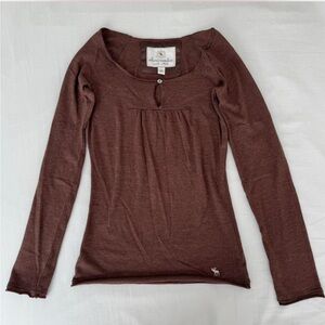 y2k vintage abercrombie chocolate long sleeve shirt